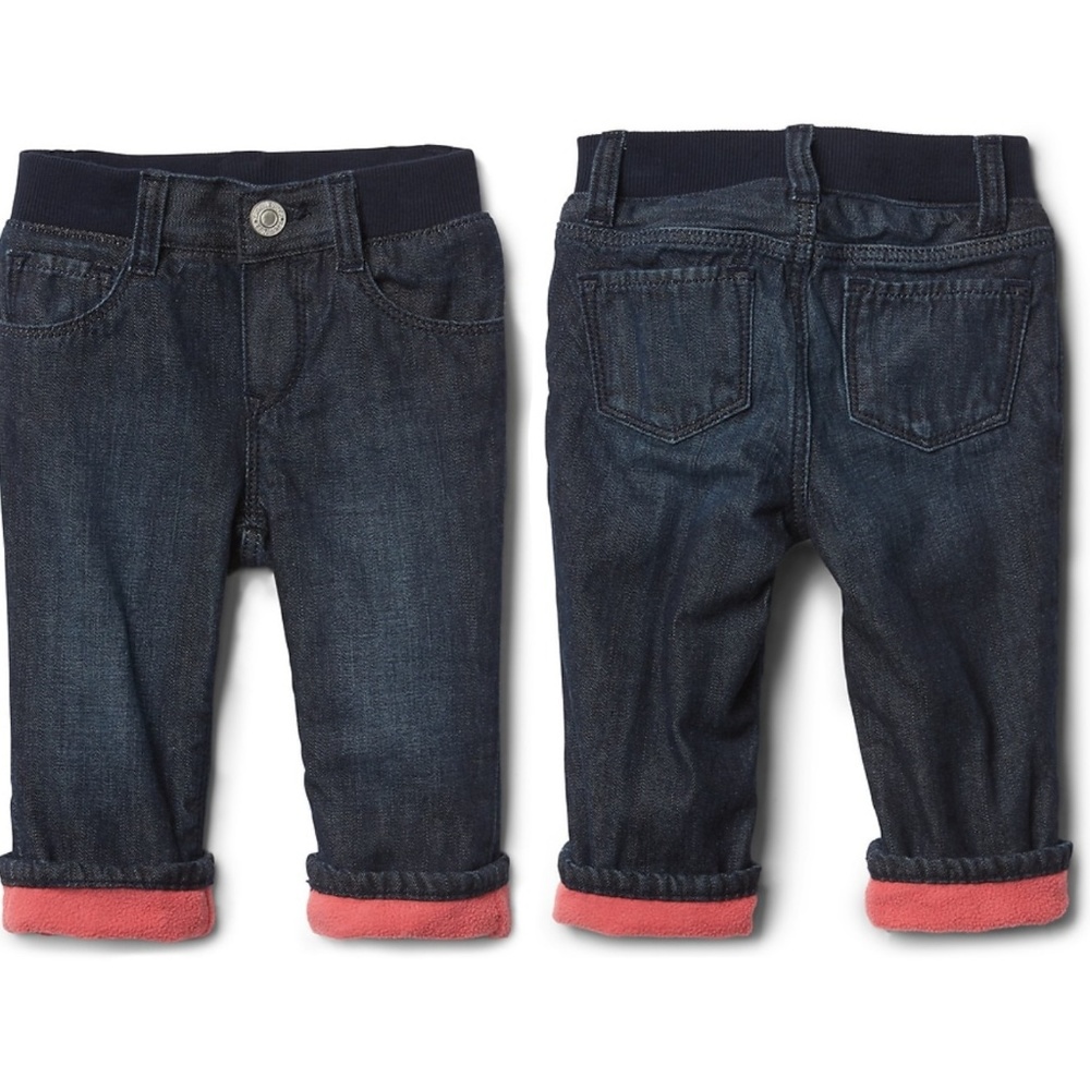 NEW NWT GAP fleece-lined baby girl jeans 6-12m